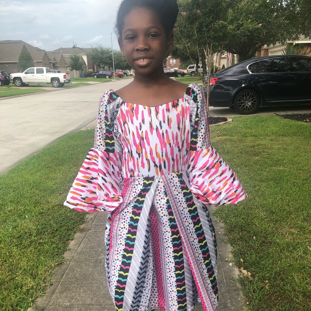 African Ankara Print girls dress